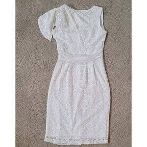 VFShow VFemage Dress Womens M White Full Lace Career Party Cocktail Evening